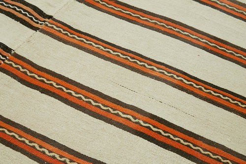 Kendir Beyaz Geometrik Hemp El Dokuma Halısı 185x347 Agacan