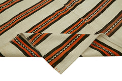 Kendir Beyaz Geometrik Hemp El Dokuma Halısı 185x347 Agacan