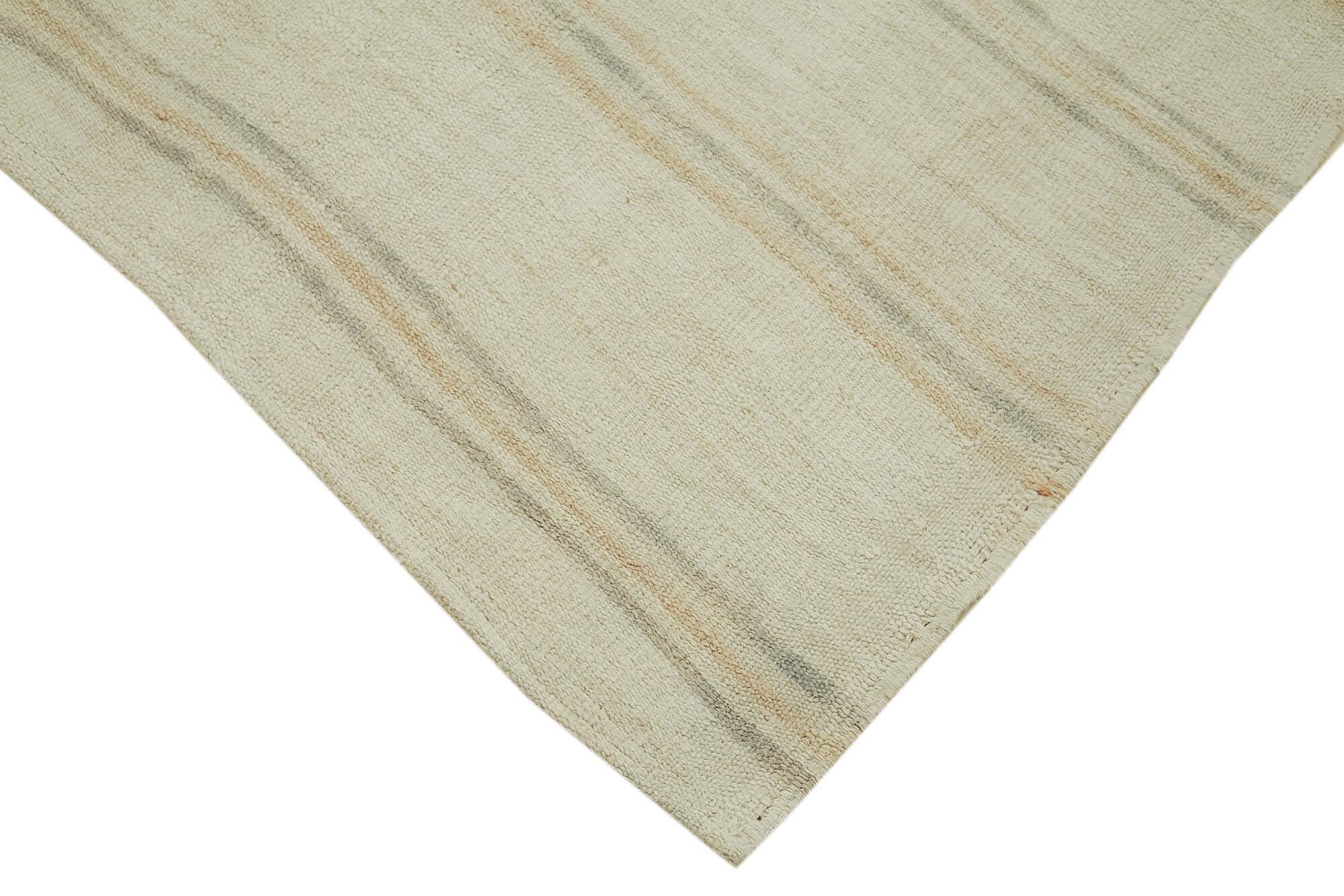 Kendir Bej Geometrik Hemp El Dokuma Halısı 180x280 Agacan