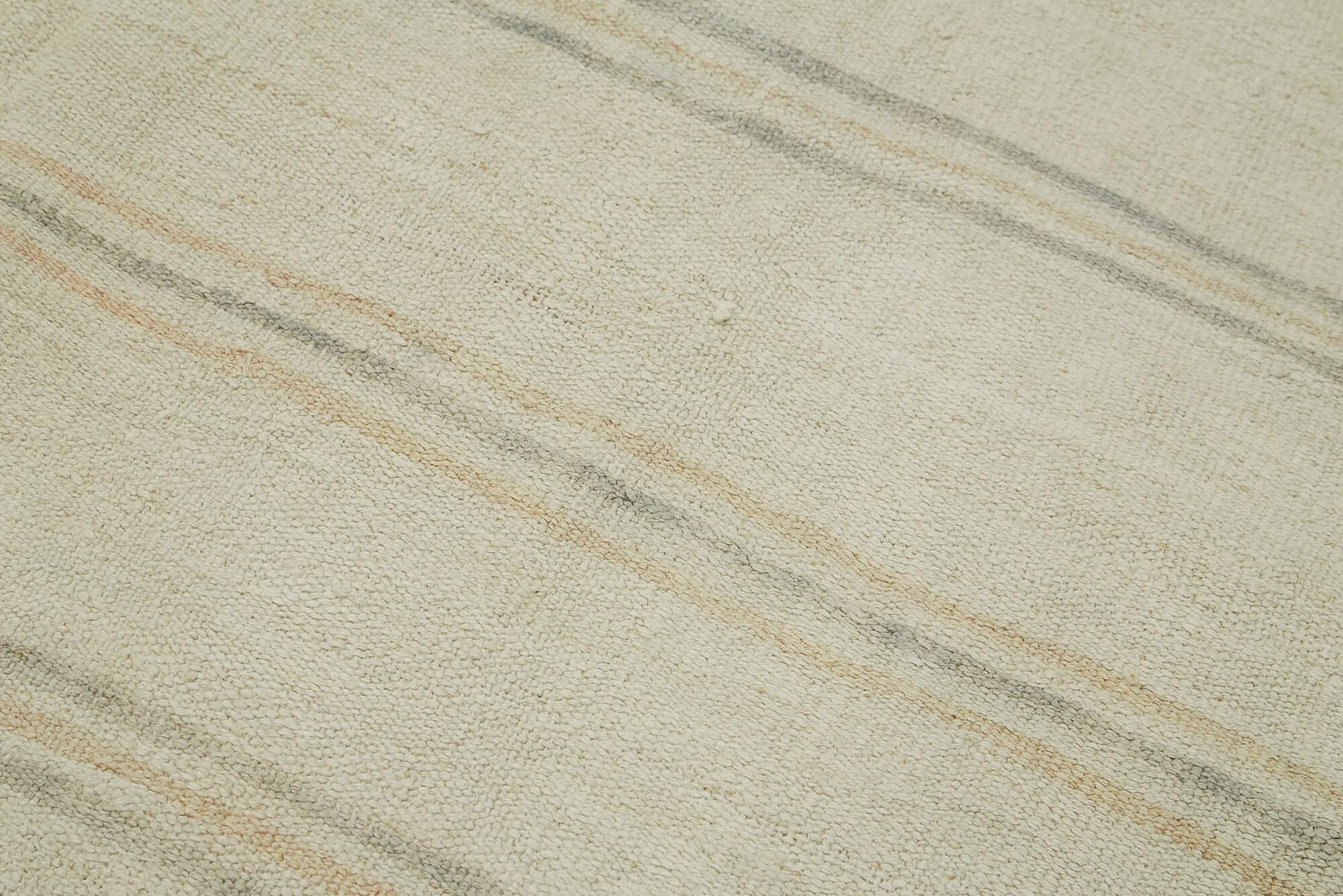 Kendir Bej Geometrik Hemp El Dokuma Halısı 180x280 Agacan