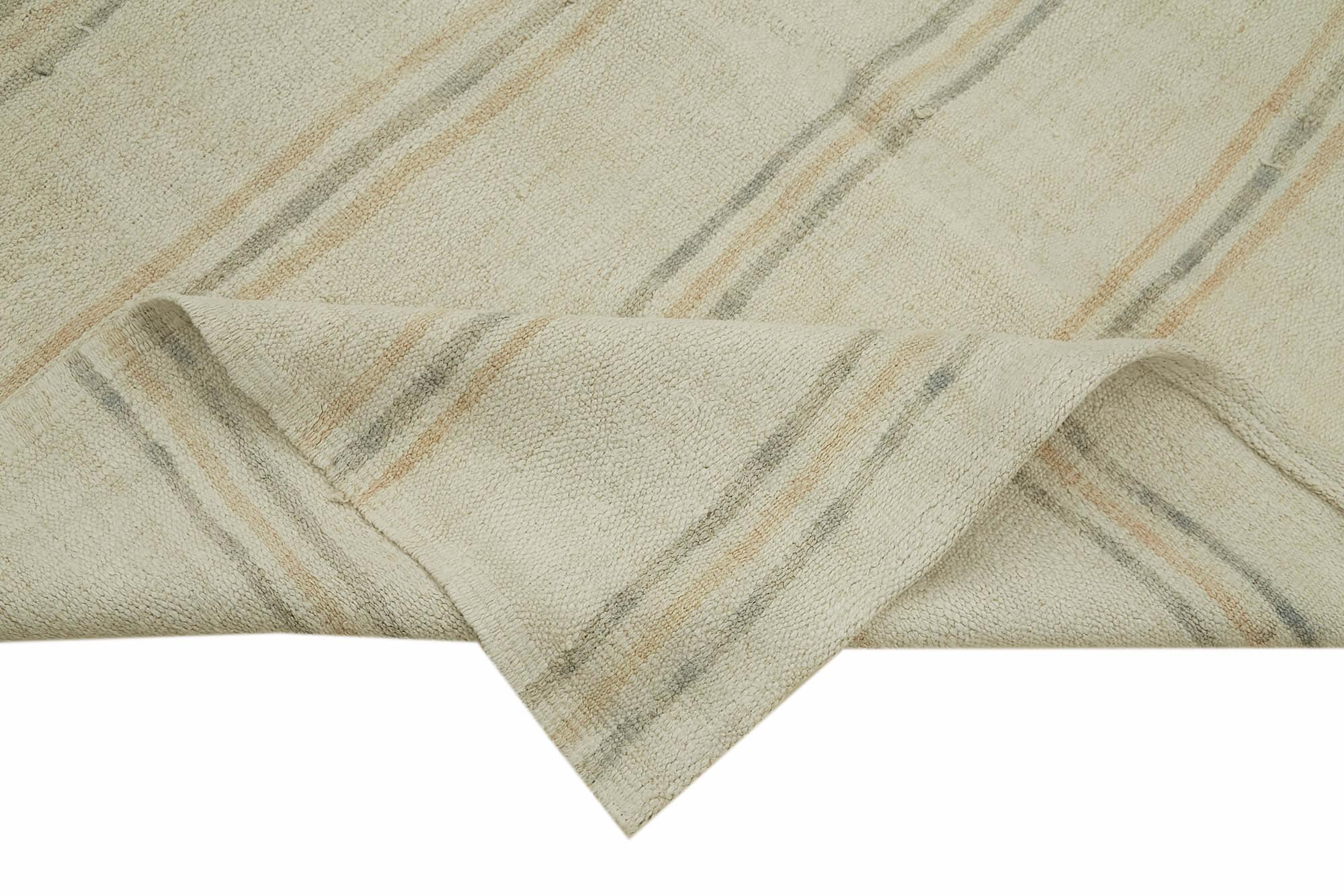Kendir Bej Geometrik Hemp El Dokuma Halısı 180x280 Agacan