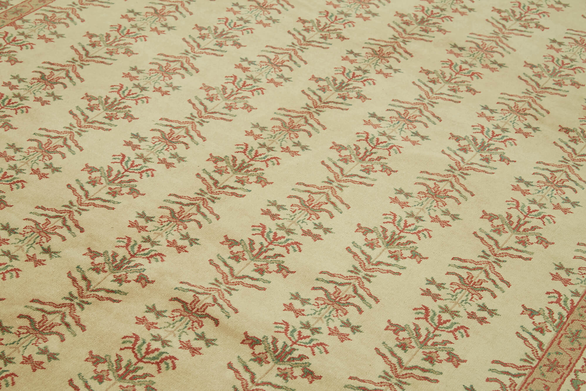 Tebriz Bej Klasik Yün Pamuk El Dokuma Halısı 212x287 Agacan