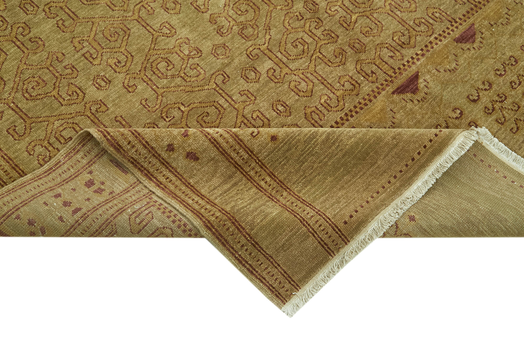 Tebriz Bej Klasik Yün Pamuk El Dokuma Halısı 187x255 Agacan