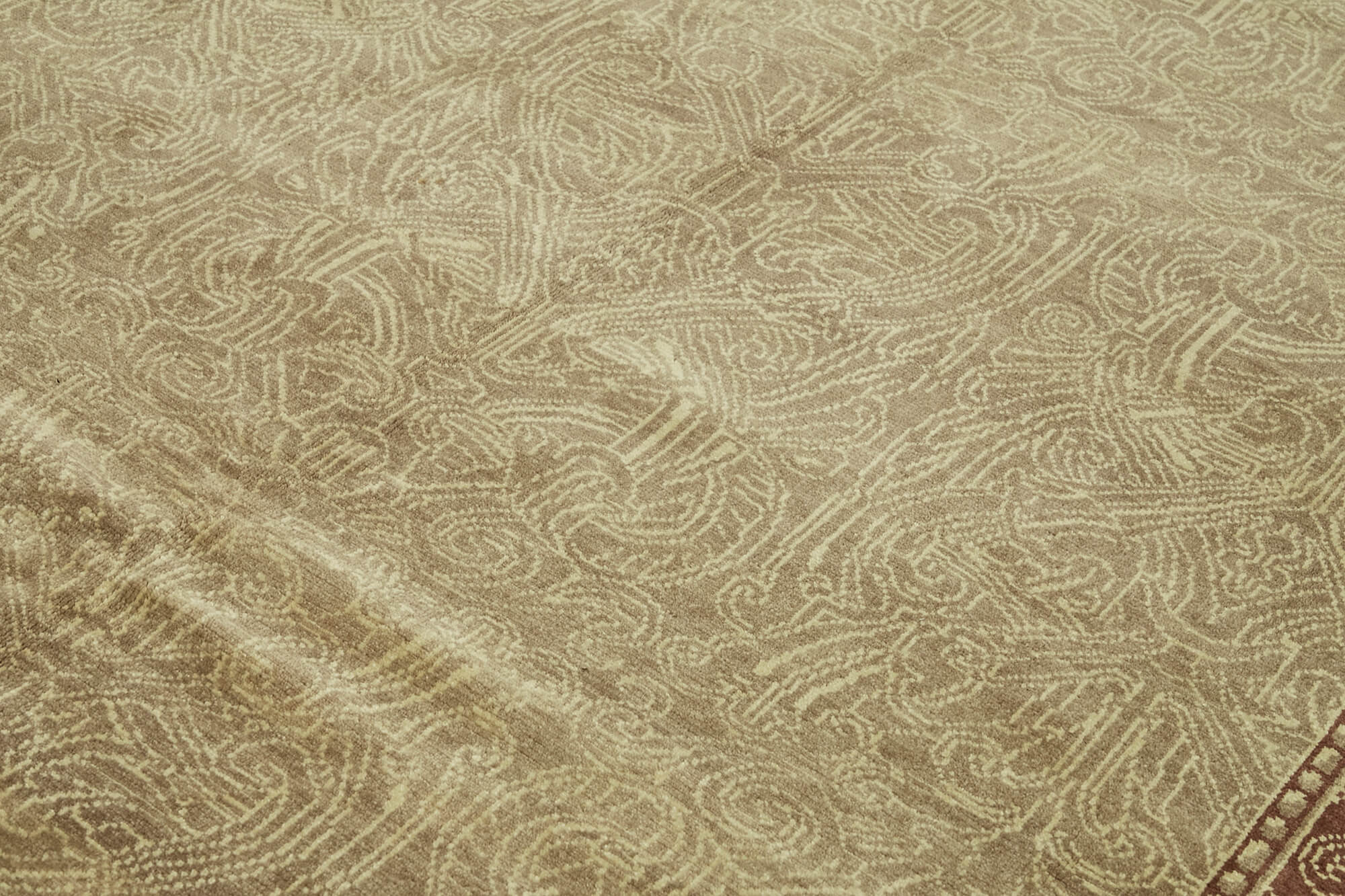 Tebriz Bej Klasik Yün Pamuk El Dokuma Halısı 246x362 Agacan