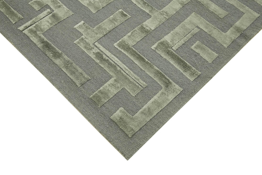 Gri El Dokuma Halı Yün Geometrik Desenli Uşak 237x297 cm 42210 – Oturma odası kullanımı