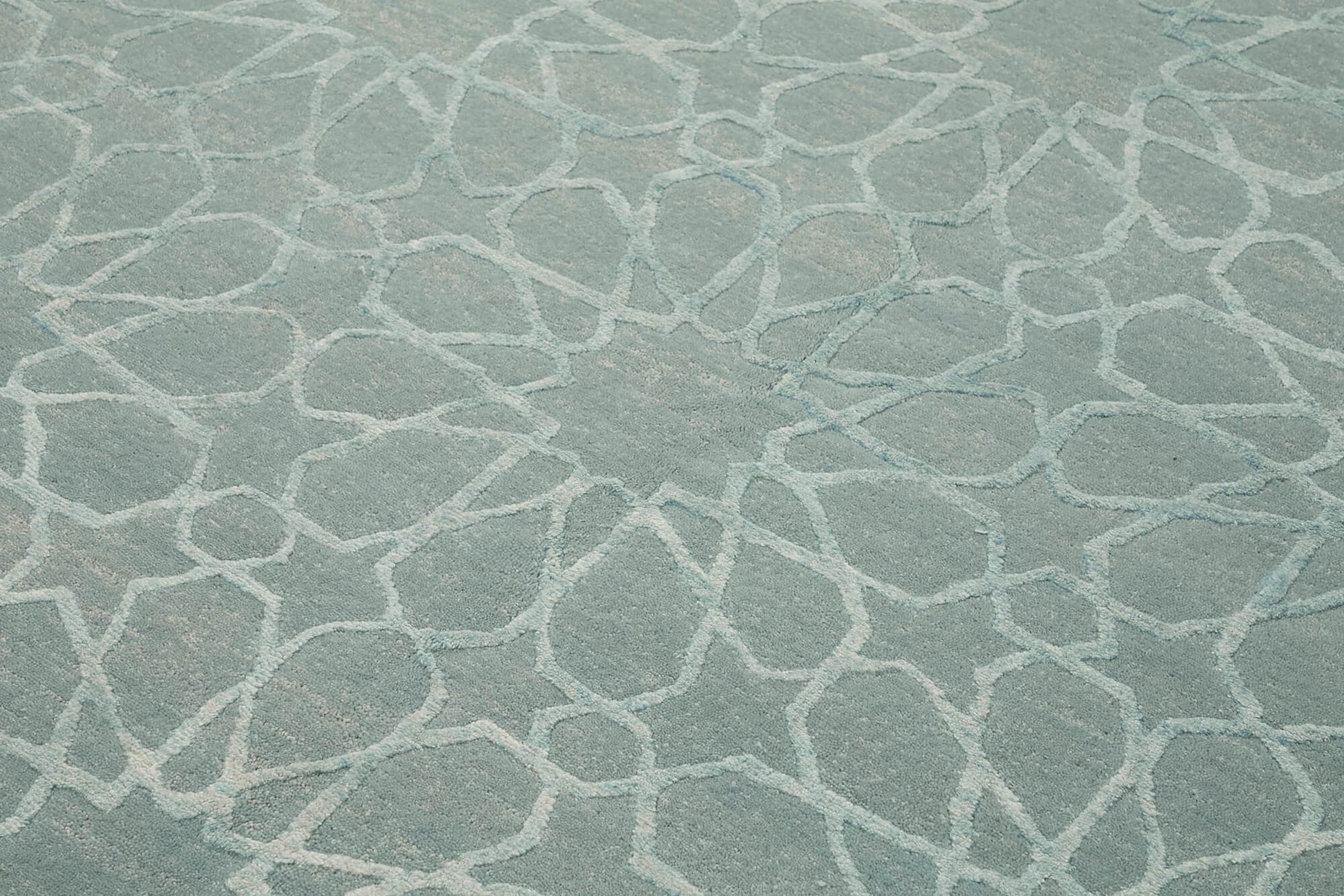 Tebriz Mavi Klasik Yün Pamuk El Dokuma Halısı 189x262 Agacan