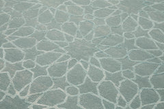 Tebriz Mavi Klasik Yün Pamuk El Dokuma Halısı 189x262 Agacan