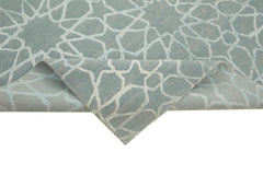 Tebriz Mavi Klasik Yün Pamuk El Dokuma Halısı 189x262 Agacan