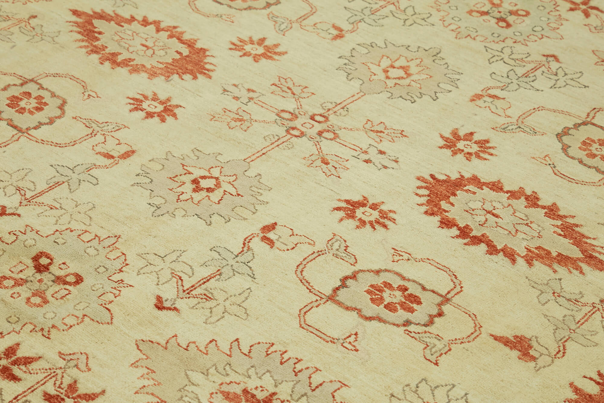 Tebriz Bej Klasik Yün Pamuk El Dokuma Halısı 275x354 Agacan