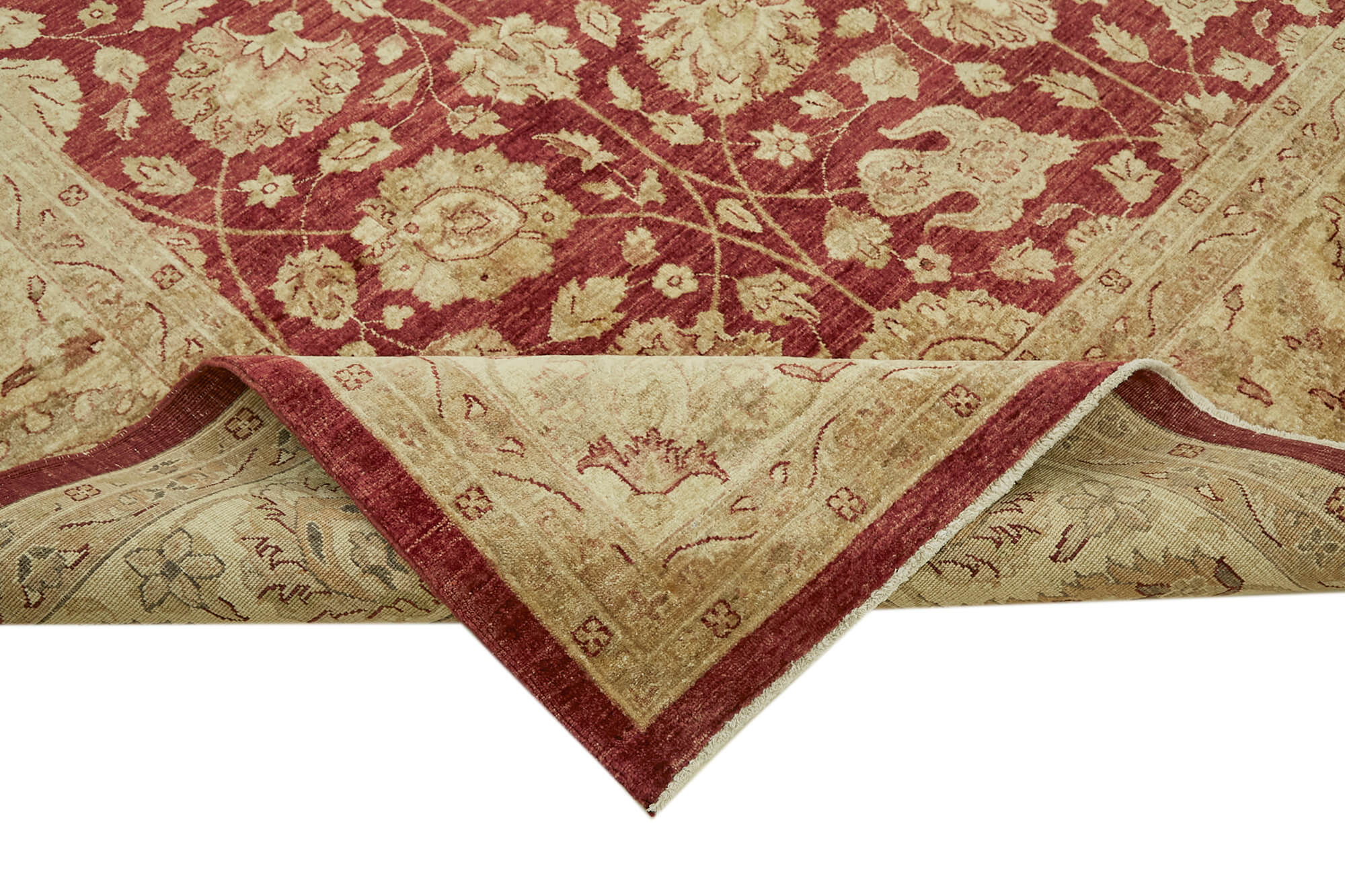 Tebriz Bej Klasik Yün Pamuk El Dokuma Halısı 274x350 Agacan