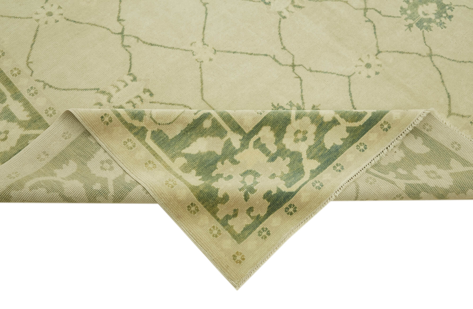 Tebriz Bej Klasik Yün Pamuk El Dokuma Halısı 246x300 Agacan