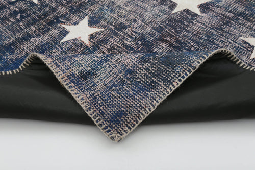 Flag Patchwork Kırmızı Figürlü Pamuk Yün El Dokuma Halısı 200x300 Agacan