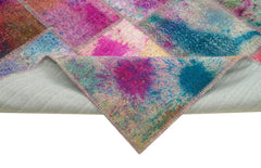 Kırk Yama Pembe Patchwork Pamuk Yün El Dokuma Halısı 239x300 Agacan