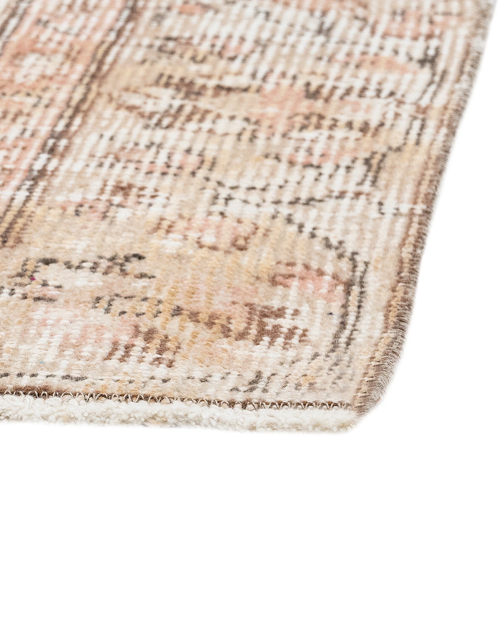 Vintage Kahverengi Göbekli Yün ve Pamuk El Dokuma Halı 173x278 Şark Halı