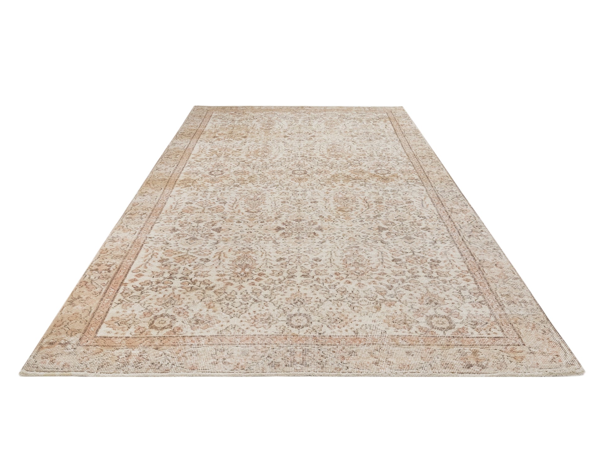 Vintage Kahverengi Göbekli Yün ve Pamuk El Dokuma Halı 173x278 Şark Halı