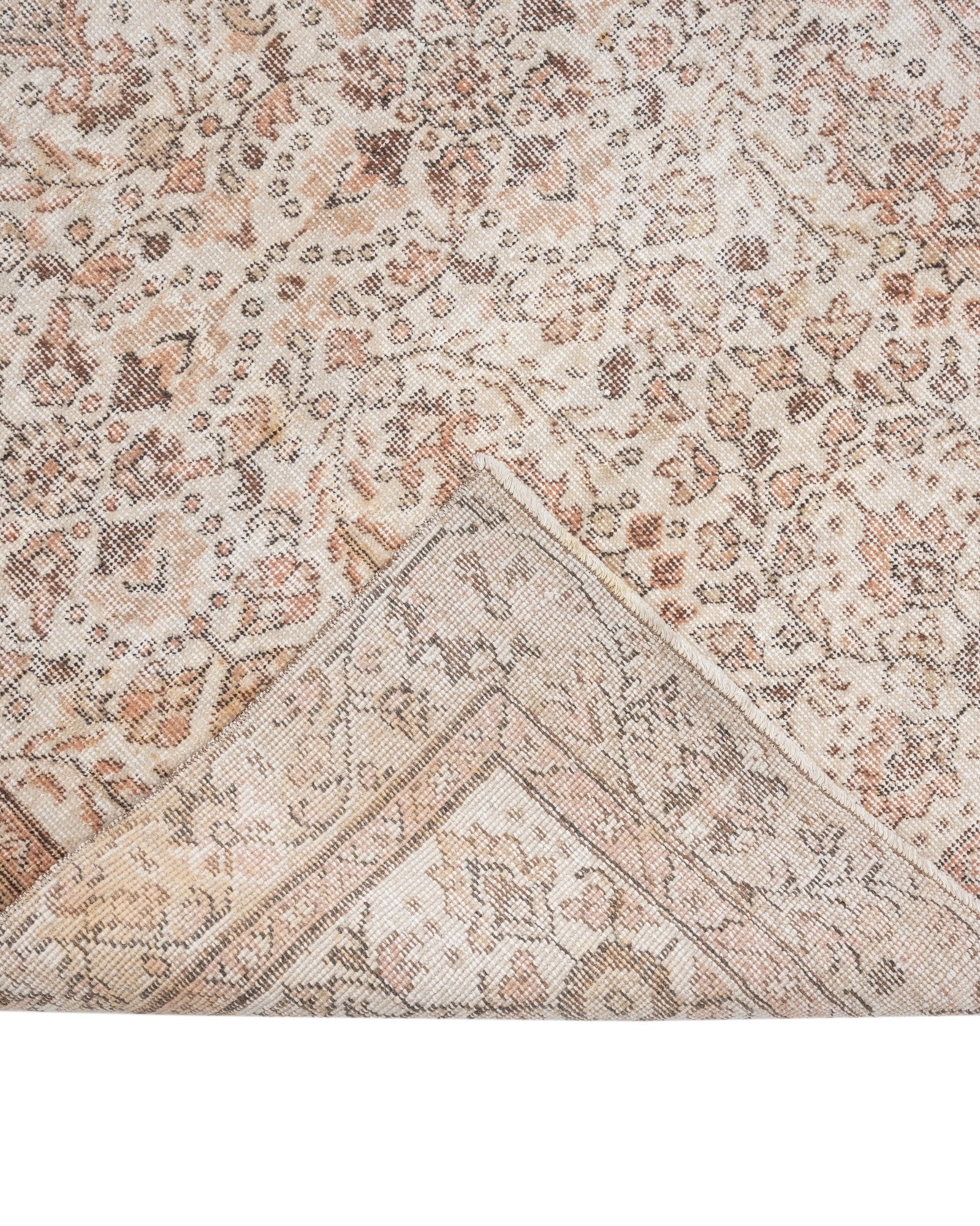 Vintage Kahverengi Göbekli Yün ve Pamuk El Dokuma Halı 173x278 Şark Halı