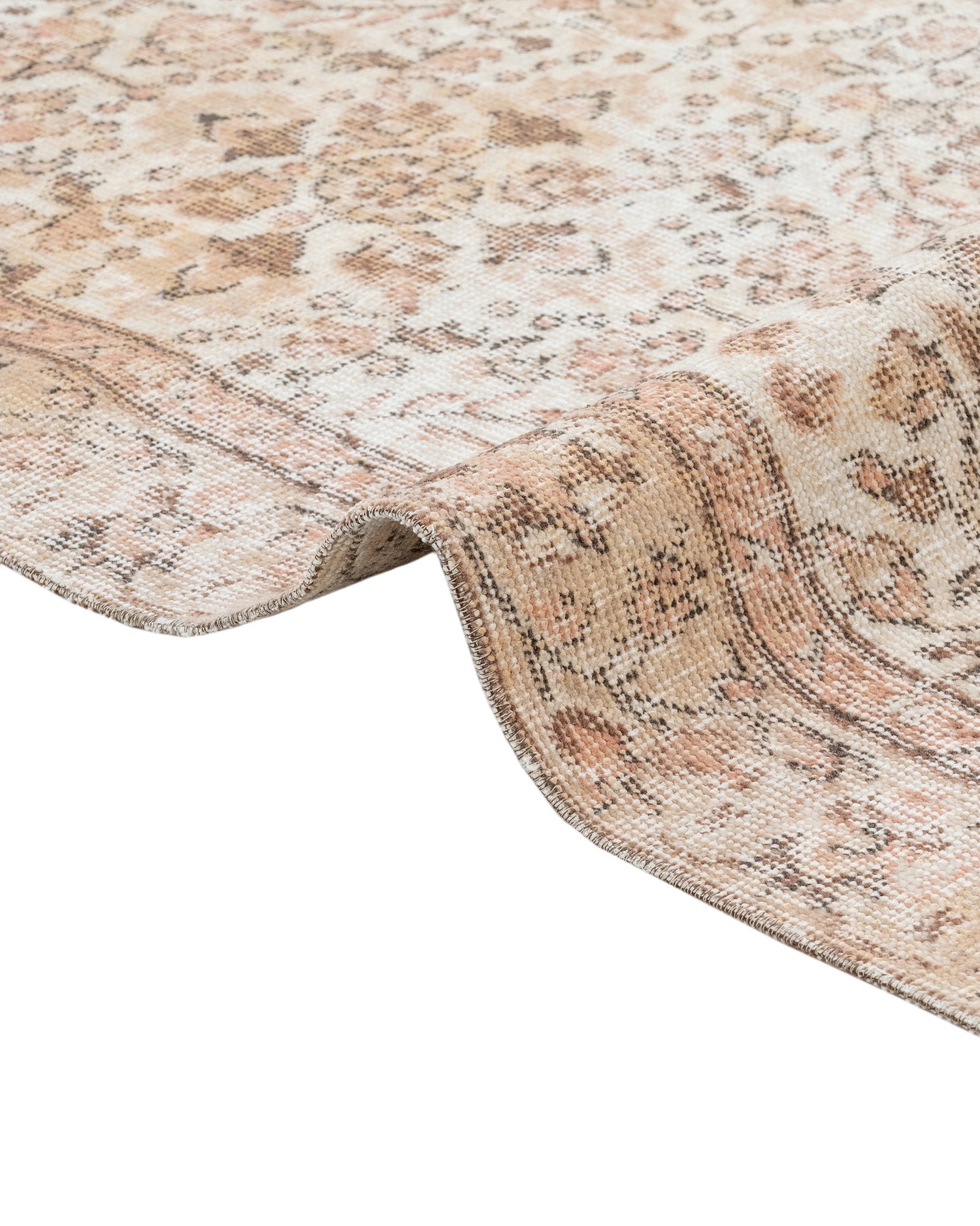 Vintage Kahverengi Göbekli Yün ve Pamuk El Dokuma Halı 173x278 Şark Halı