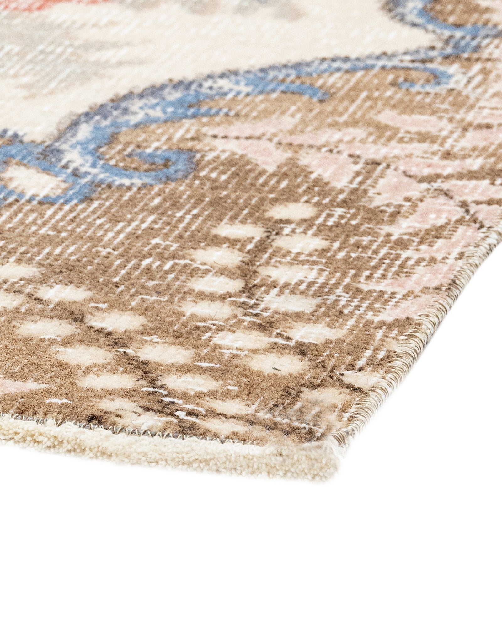 Vintage Kırmızı Göbekli Yün ve Pamuk El Dokuma Halı 173x299 Şark Halı