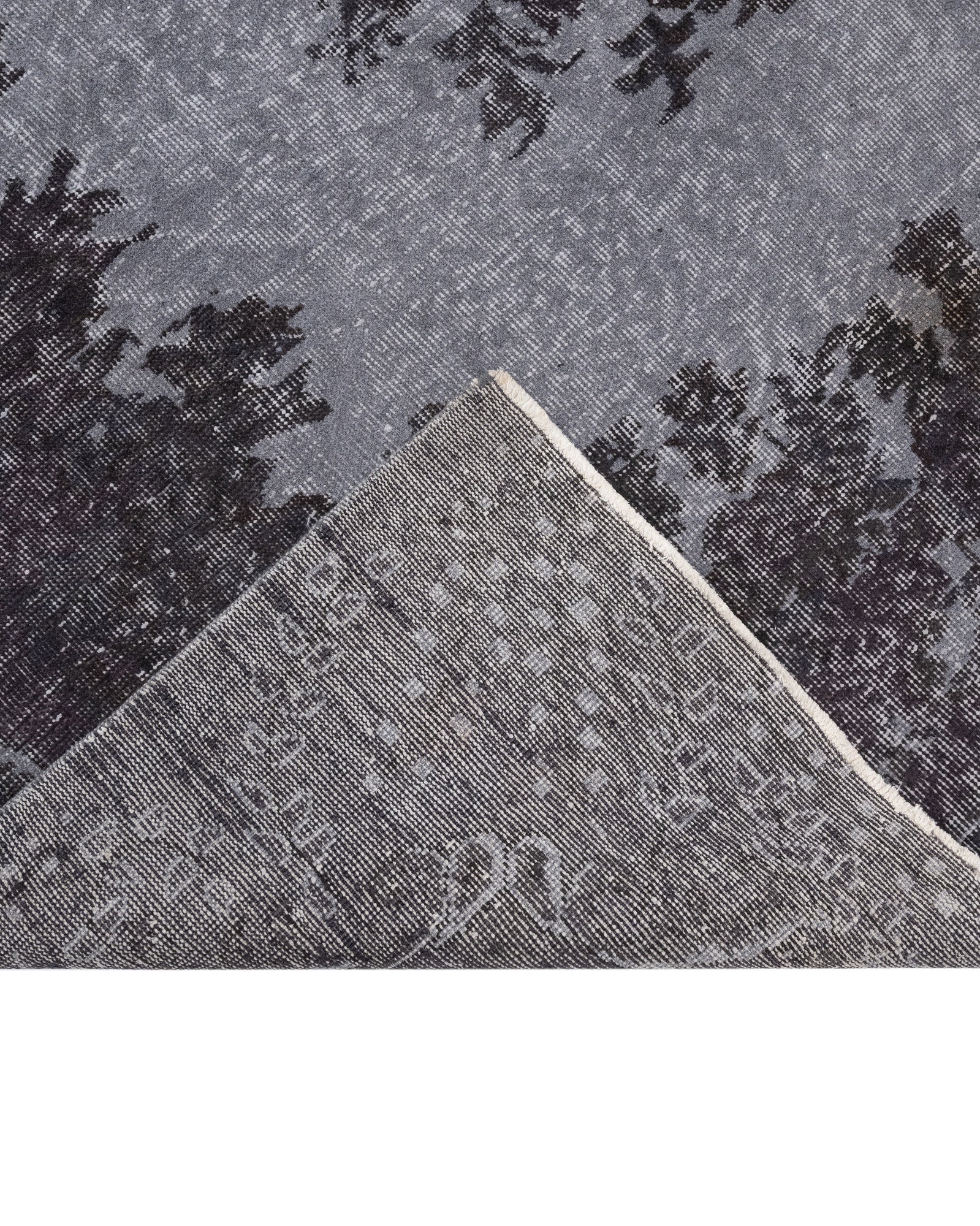 Vintage Siyah Göbekli Yün ve Pamuk El Dokuma Halı 171x289 Şark Halı