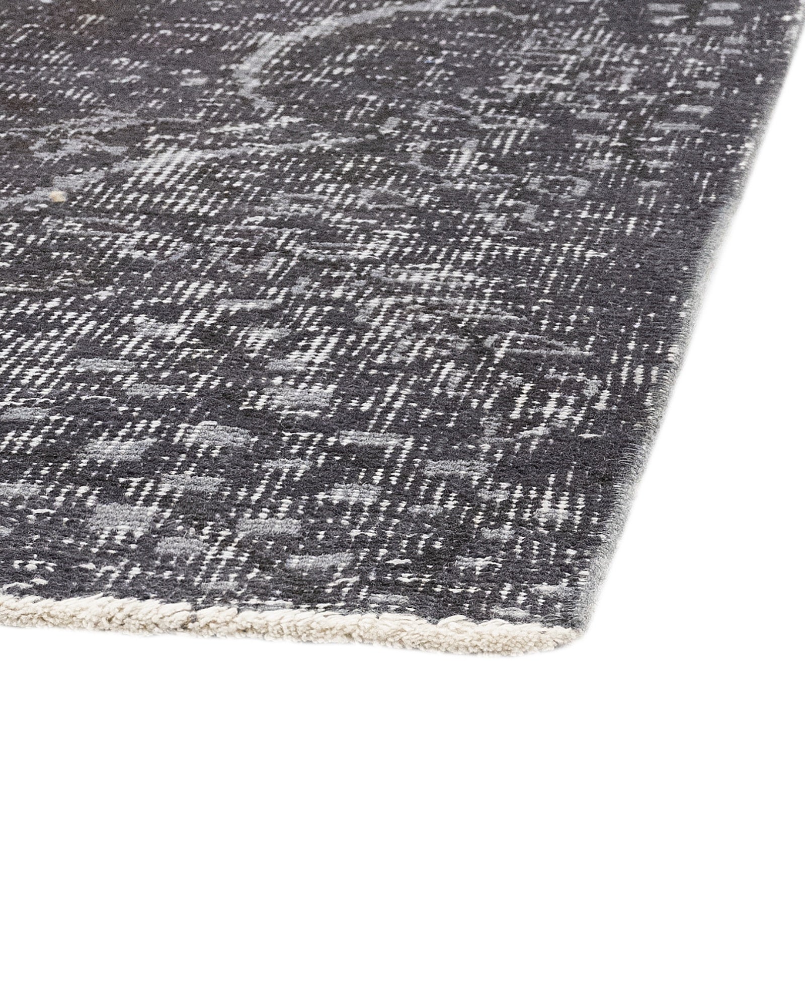 Vintage Siyah Göbekli Yün ve Pamuk El Dokuma Halı 171x289 Şark Halı