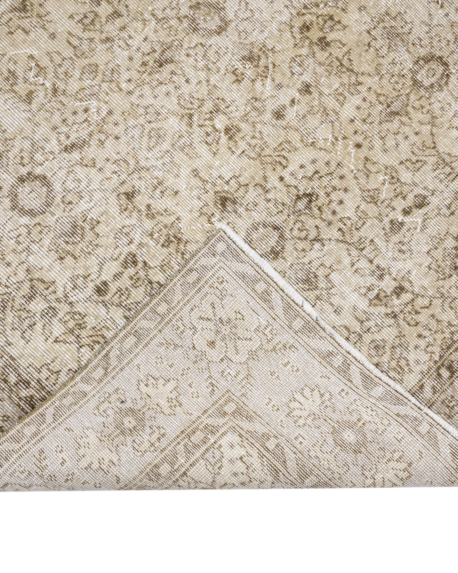 Vintage Kahverengi Göbekli Yün ve Pamuk El Dokuma Halı 176x294 Şark Halı