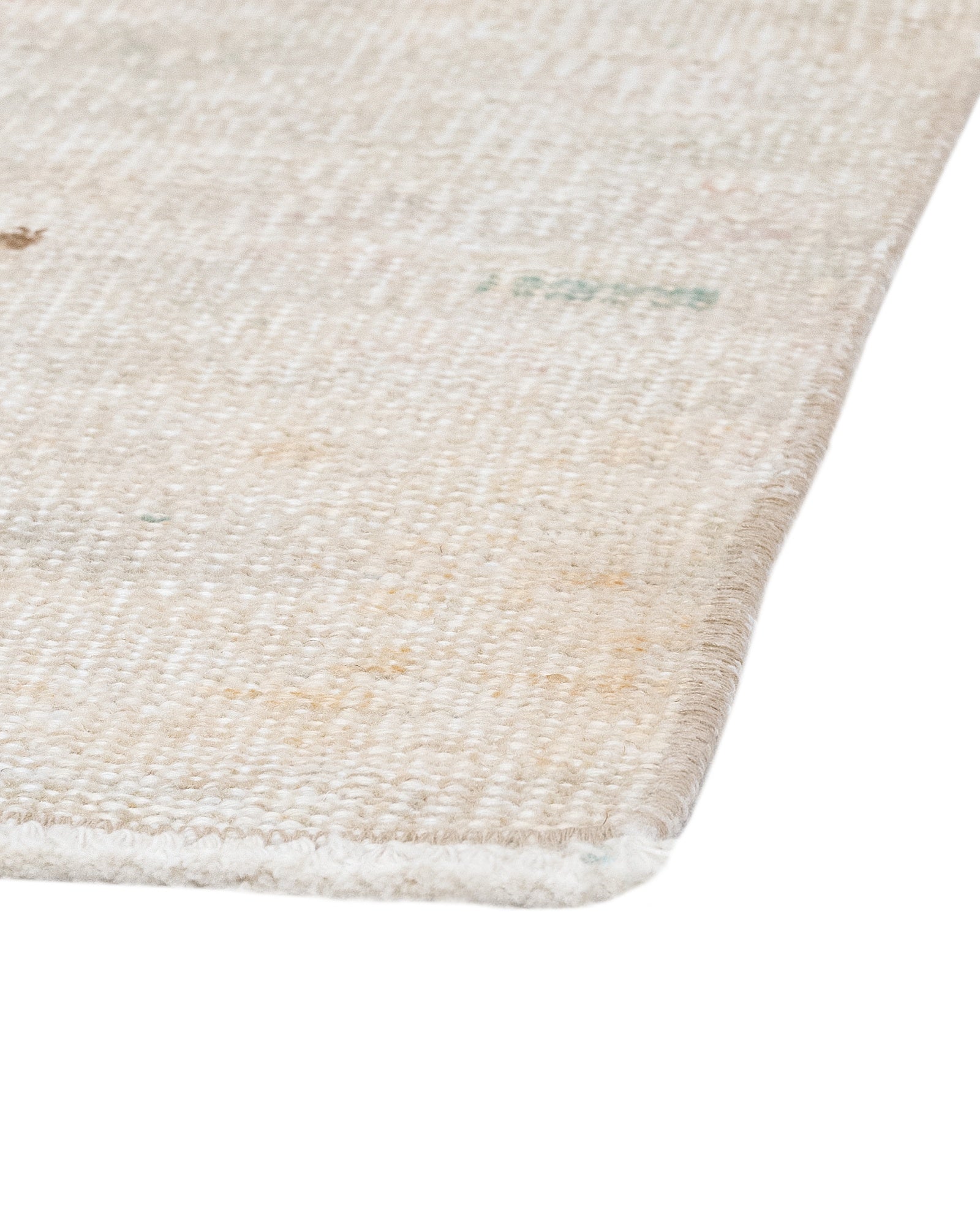 Vintage Bej Eskitme Yün ve Pamuk El Dokuma Halı 169x291 Şark Halı