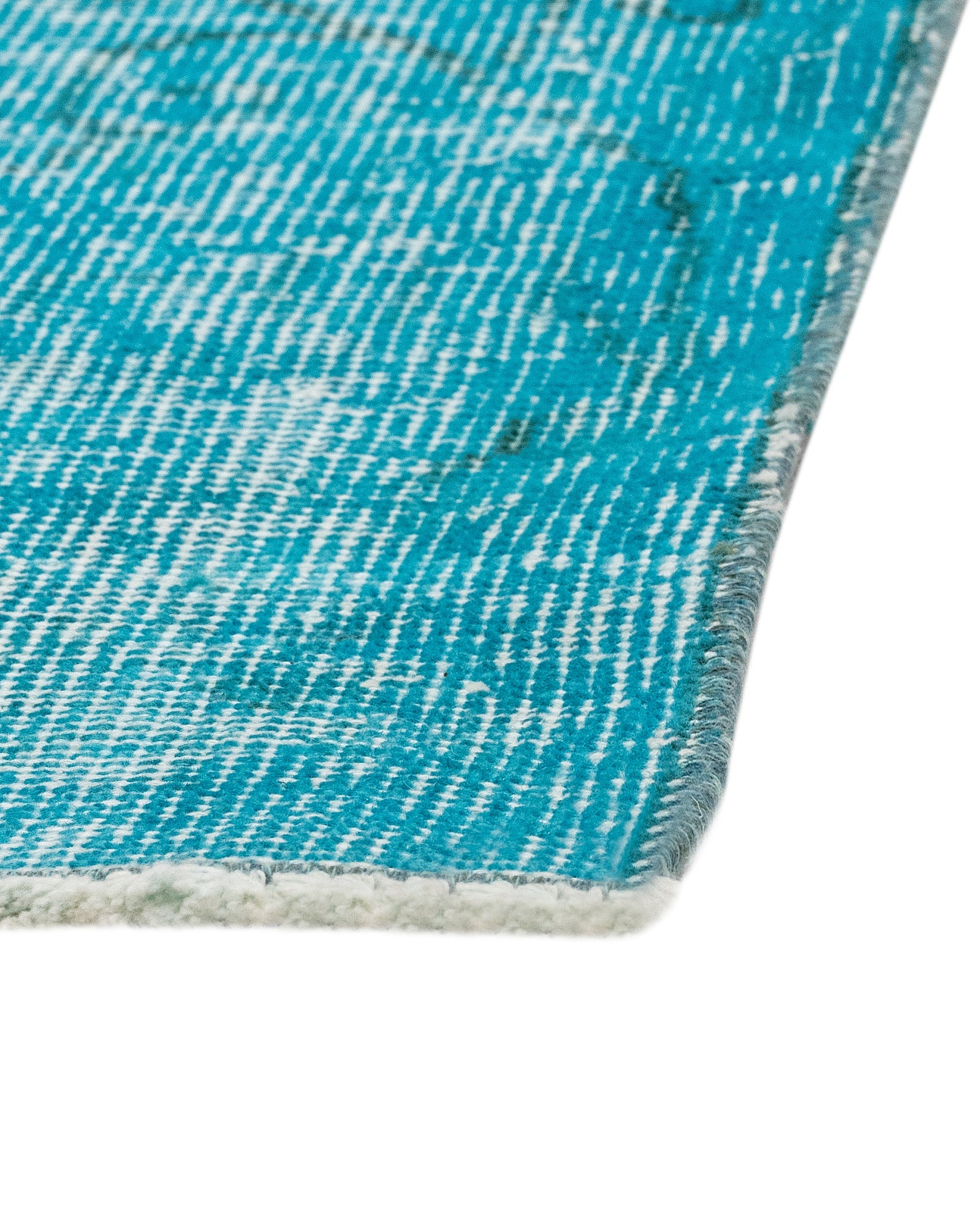 Vintage Turkuaz Eskitme Yün ve Pamuk El Dokuma Halı 173x304 Şark Halı