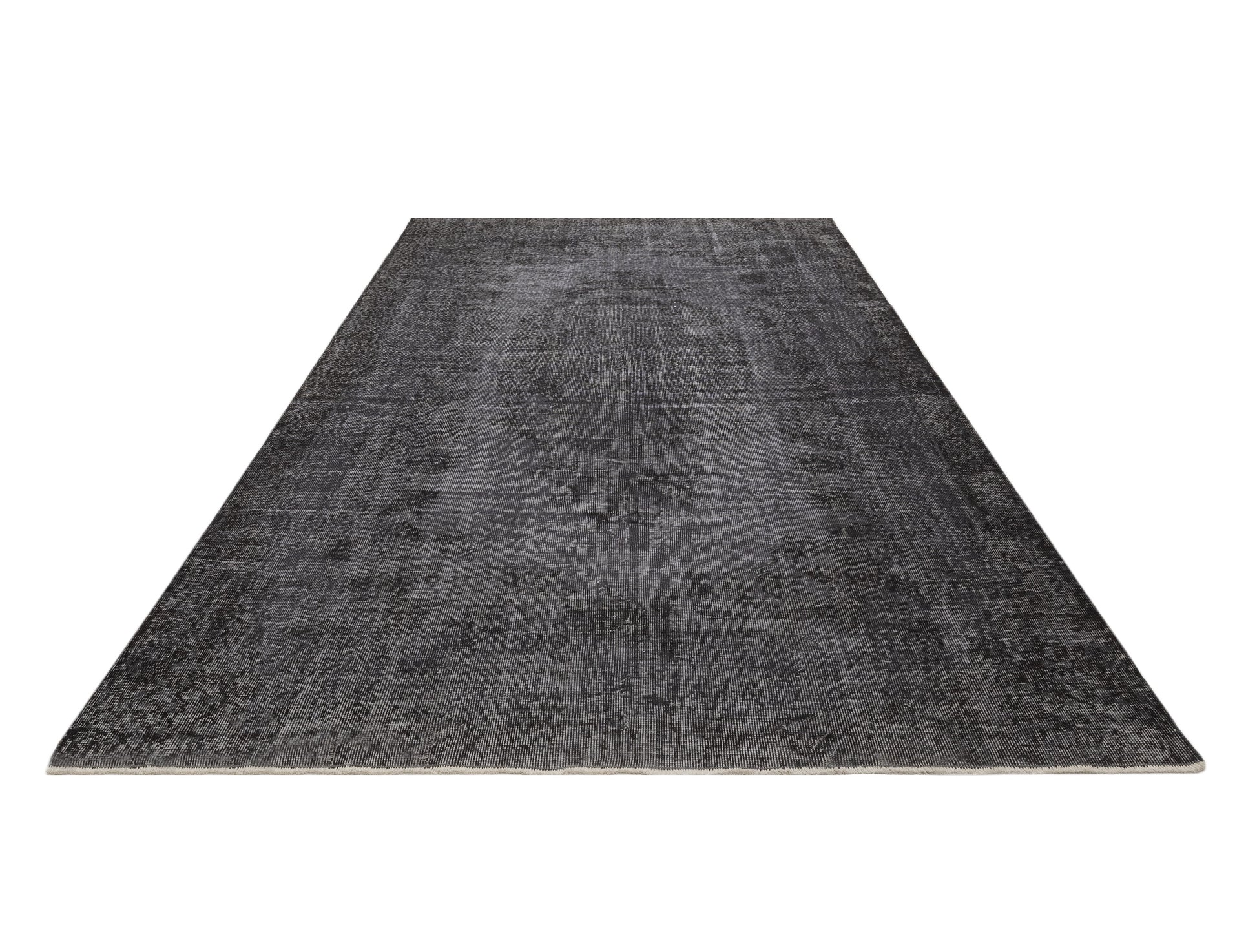 Vintage Siyah Göbekli Yün ve Pamuk El Dokuma Halı 153x265 Şark Halı