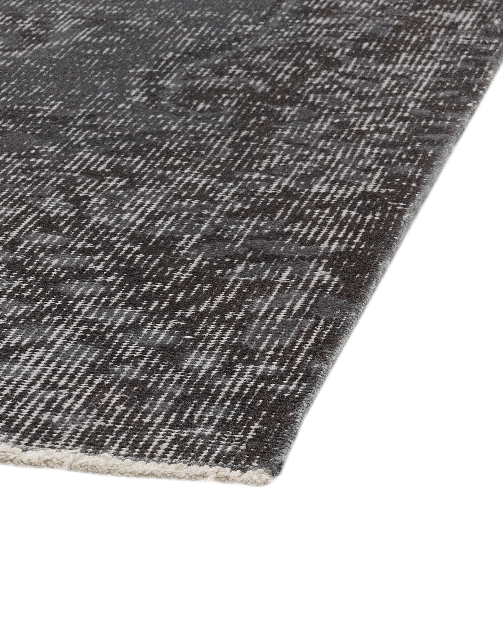 Vintage Siyah Göbekli Yün ve Pamuk El Dokuma Halı 153x265 Şark Halı