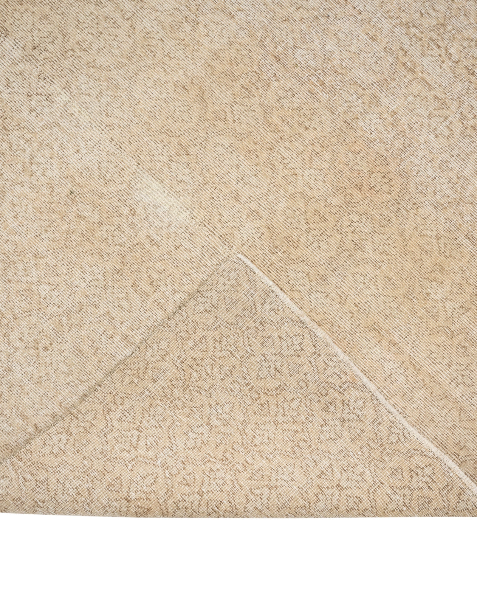 Vintage Krem Eskitme Yün ve Pamuk El Dokuma Halı 207x317 Şark Halı