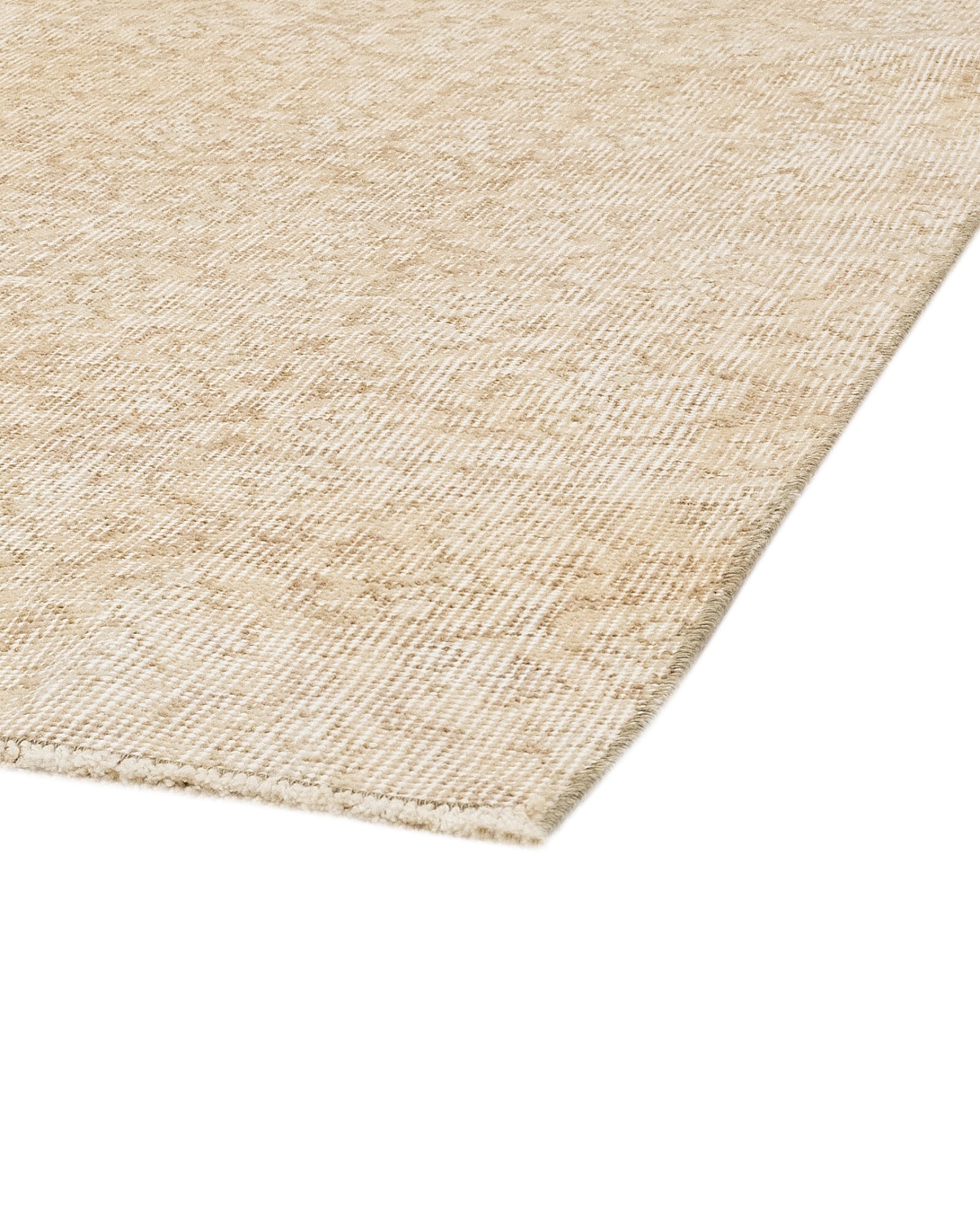 Vintage Krem Eskitme Yün ve Pamuk El Dokuma Halı 207x317 Şark Halı