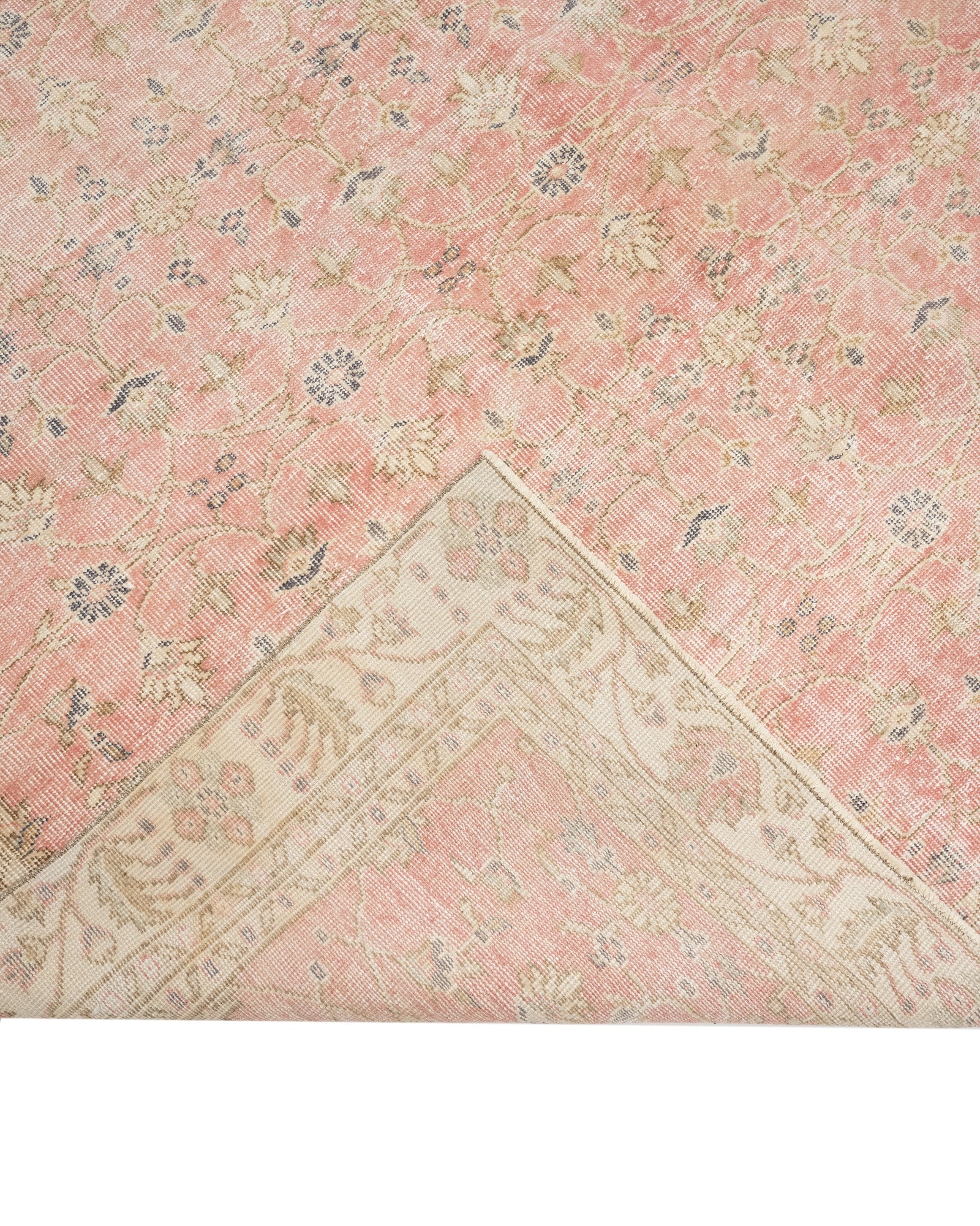 Vintage Kırmızı Çerçeveli Yün ve Pamuk El Dokuma Halı 191x293 Şark Halı