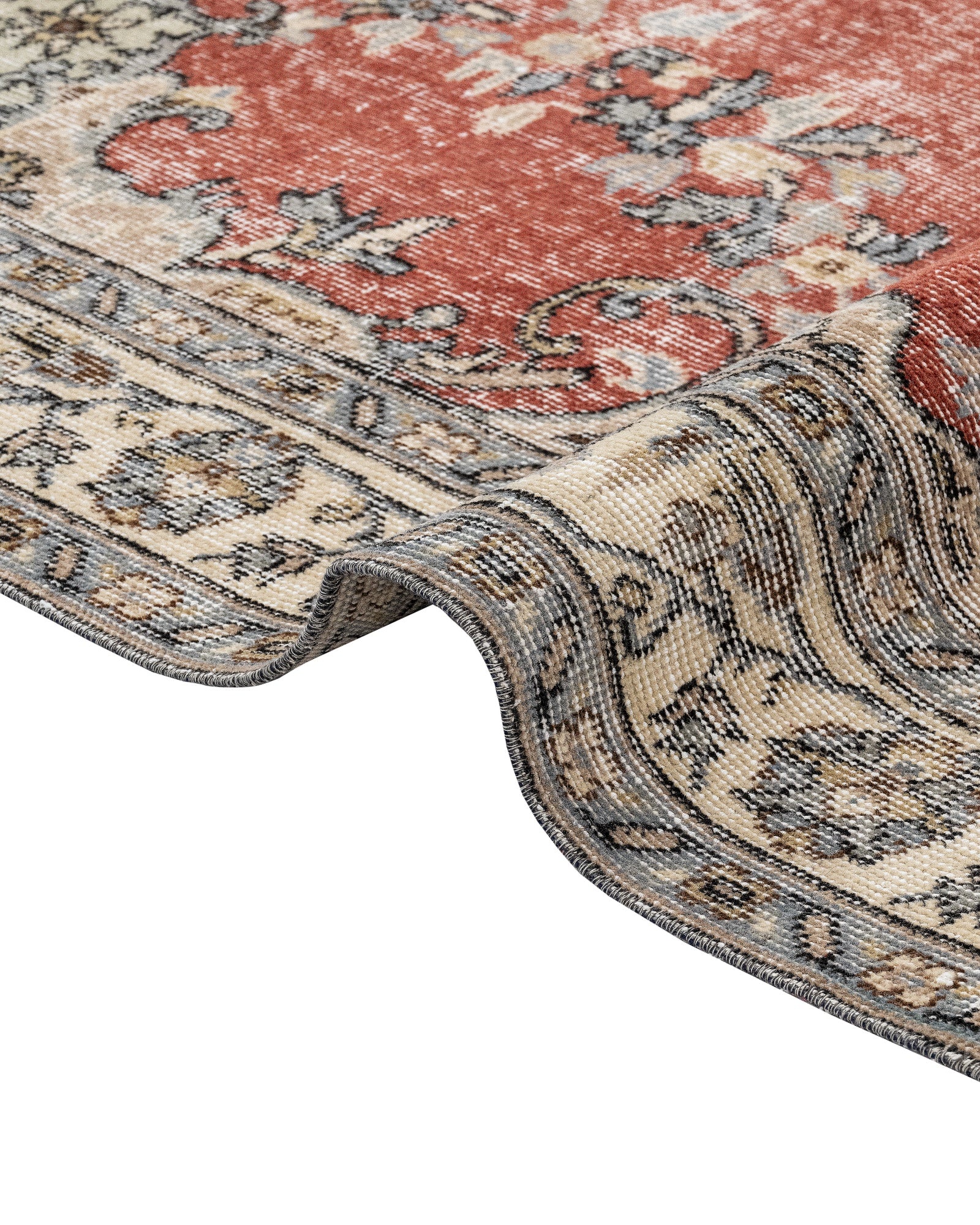 Vintage Bordo Göbekli Yün ve Pamuk El Dokuma Halı 168x276 Şark Halı