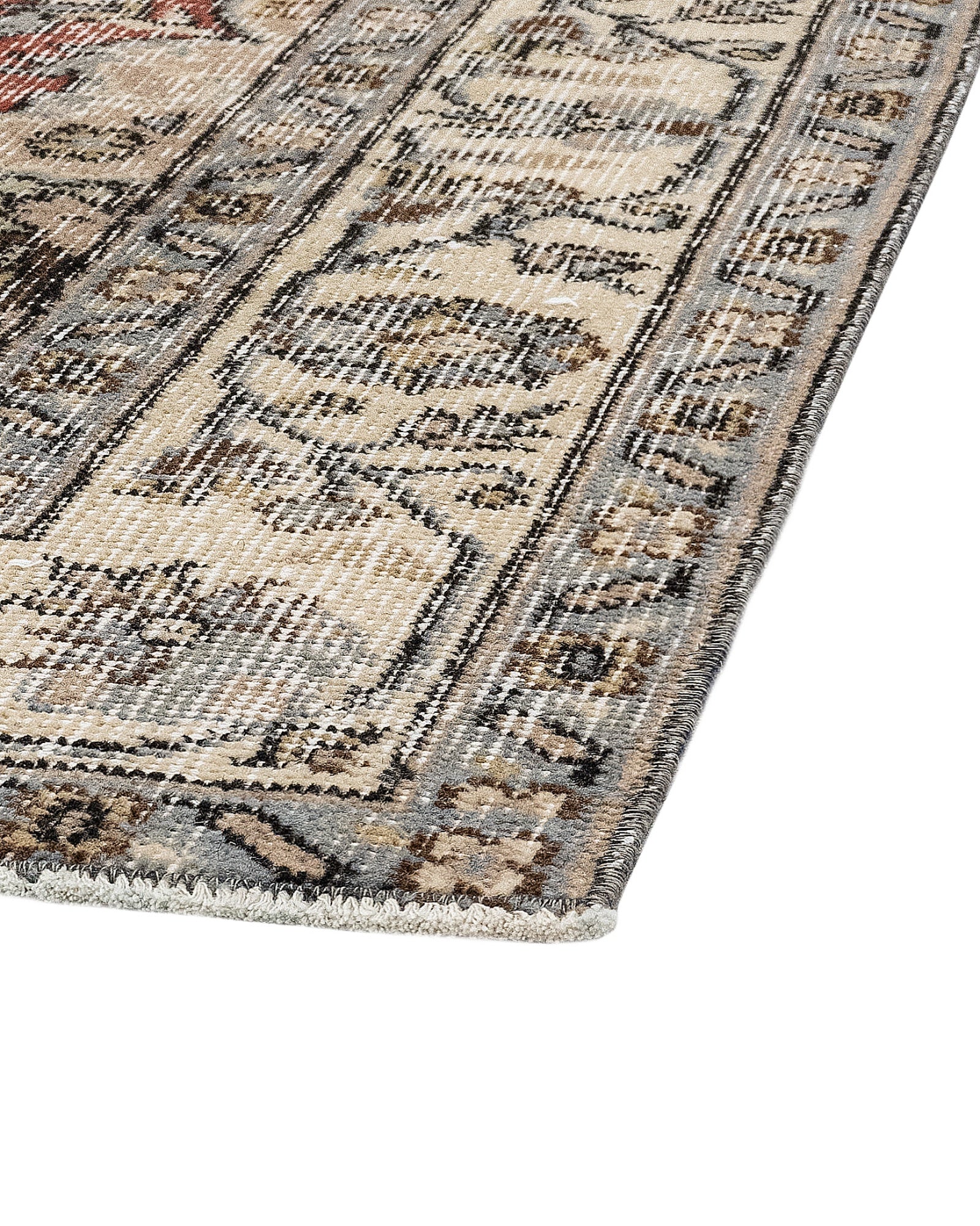 Vintage Bordo Göbekli Yün ve Pamuk El Dokuma Halı 168x276 Şark Halı