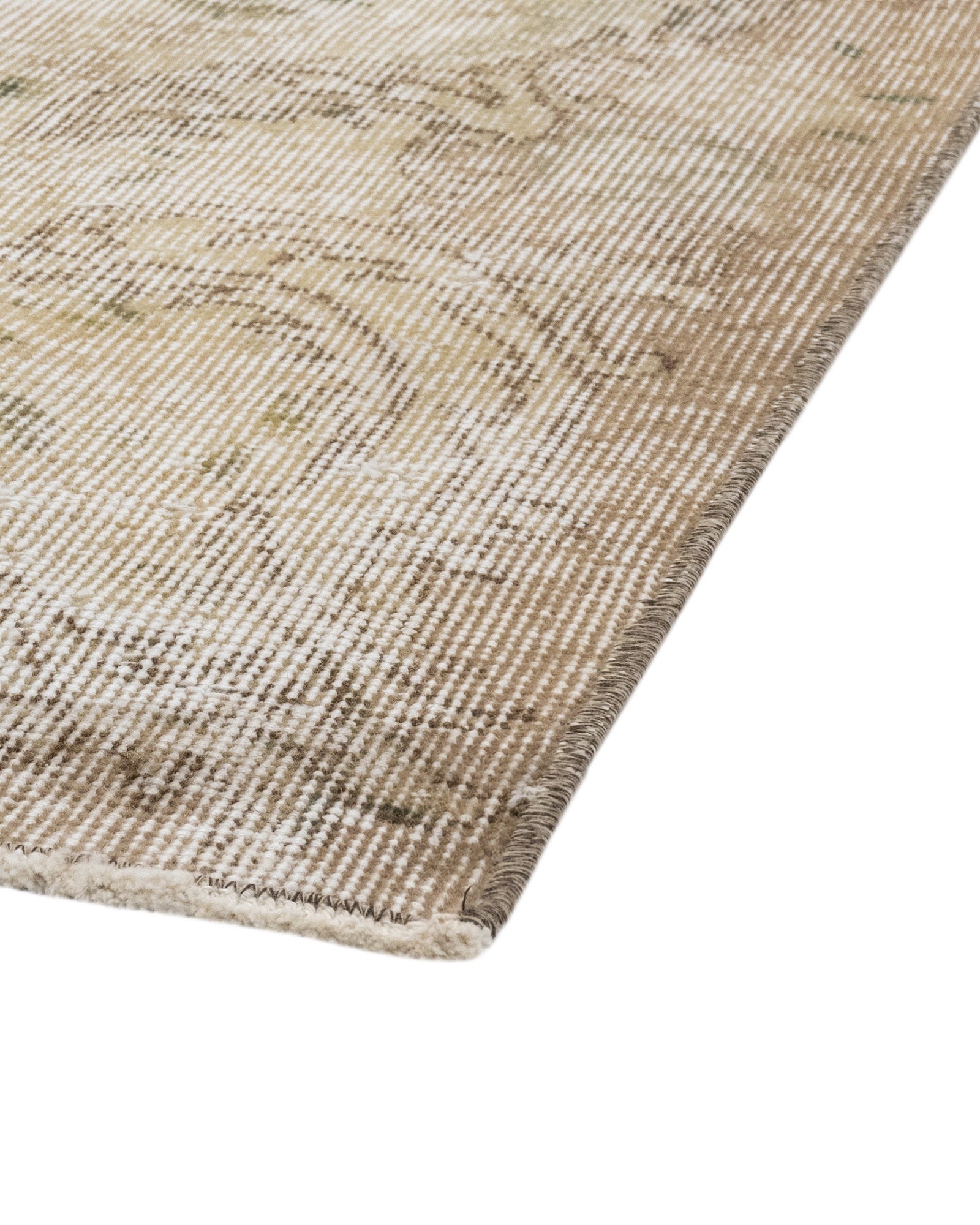 Vintage Kahverengi Göbekli Yün ve Pamuk El Dokuma Halı 182x295 Şark Halı