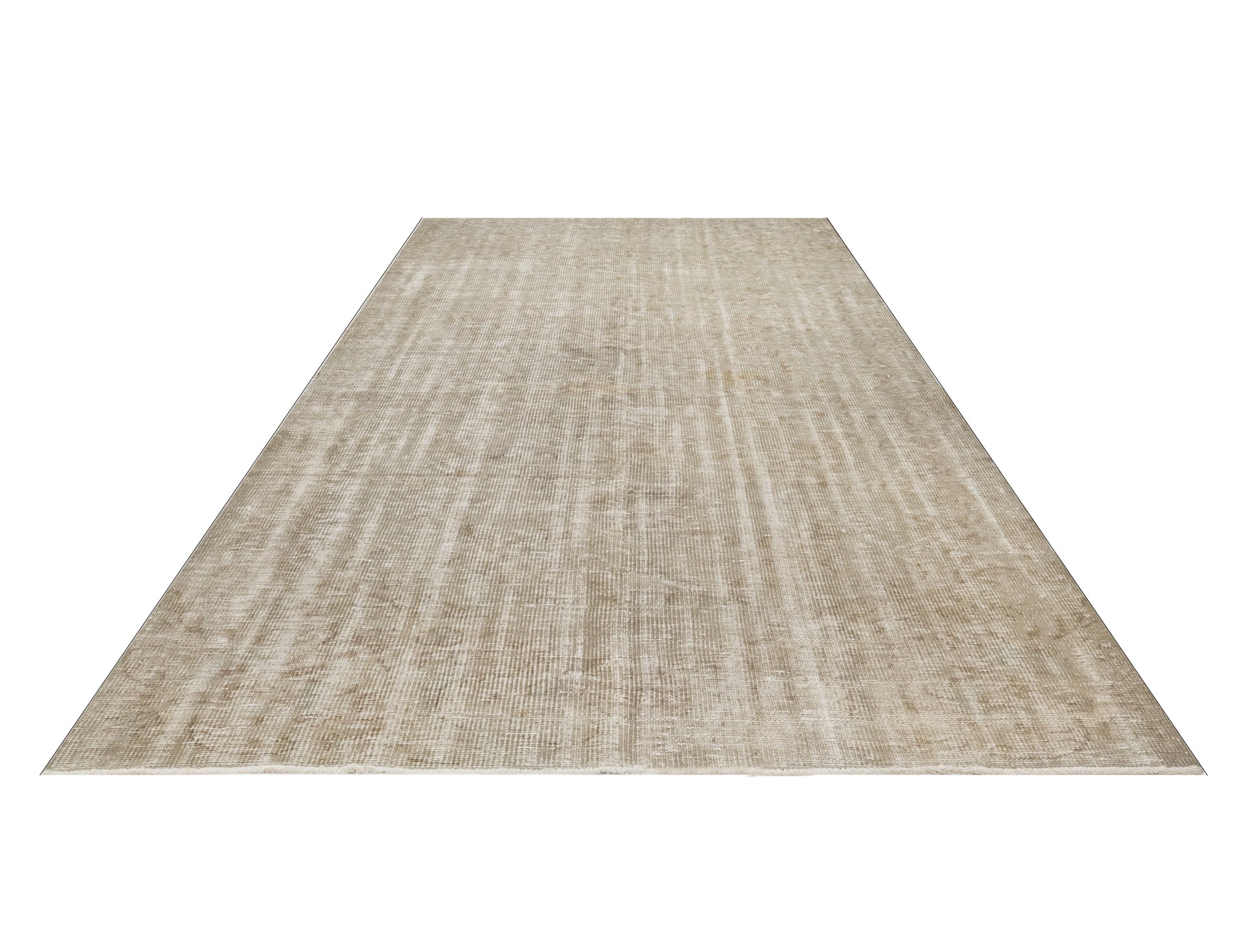 Vintage Kahverengi Eskitme Yün ve Pamuk El Dokuma Halı 179x304 Şark Halı