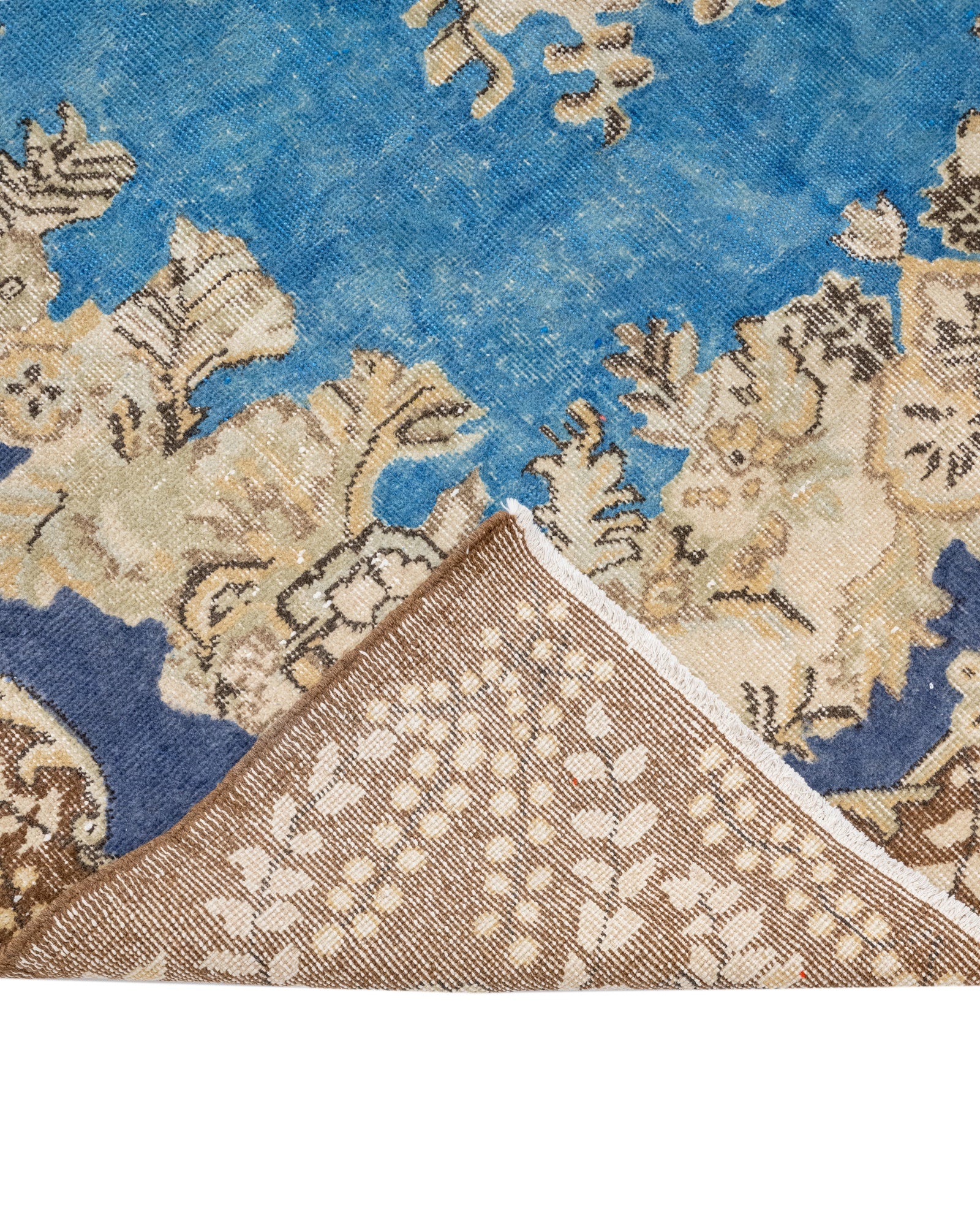 Vintage Lacivert Göbekli Yün ve Pamuk El Dokuma Halı 169x280 Şark Halı