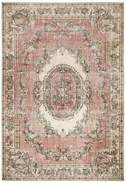 Vintage Kırmızı Göbekli Yün ve Pamuk El Dokuma Halı 174x277 Şark Halı