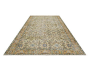 Vintage Sarı Göbekli Yün ve Pamuk El Dokuma Halı 156x279 Şark Halı