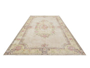 Vintage Yeşil Göbekli Yün ve Pamuk El Dokuma Halı 162x272 Şark Halı