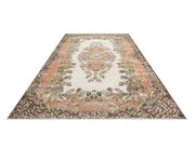 Vintage Kahverengi Göbekli Yün ve Pamuk El Dokuma Halı 177x314 Şark Halı