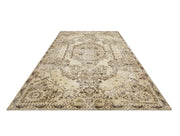 Vintage Kahverengi Göbekli Yün ve Pamuk El Dokuma Halı 172x281 Şark Halı