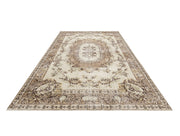 Vintage Kahverengi Göbekli Yün ve Pamuk El Dokuma Halı 160x269 Şark Halı