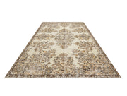 Vintage Kahverengi Göbekli Yün ve Pamuk El Dokuma Halı 169x266 Şark Halı