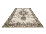 Vintage Yeşil Göbekli Yün ve Pamuk El Dokuma Halı 175x284 Şark Halı