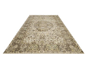 Vintage Kahverengi Göbekli Yün ve Pamuk El Dokuma Halı 162x287 Şark Halı