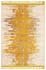 Yellow Cream Modern Living Room Rug - Polyester