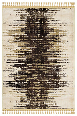 Cream Brown Bohemian Living Room Rug