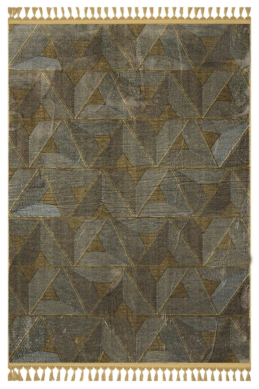 Gri Vizon Bohem Dokulu Triko Halı - Yıkanabilir - Kaymaz Taban - Pati Dostu