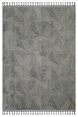 Gri Açık Gri Modern Geometrik Salon Halısı Üçgen - Polyester